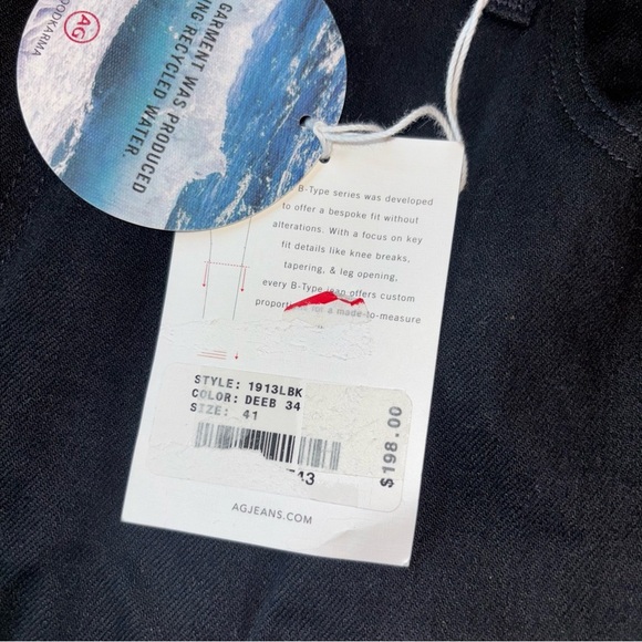 AG B-Type II Black Jeans 41x34 NWT $198 - Picture 9 of 11